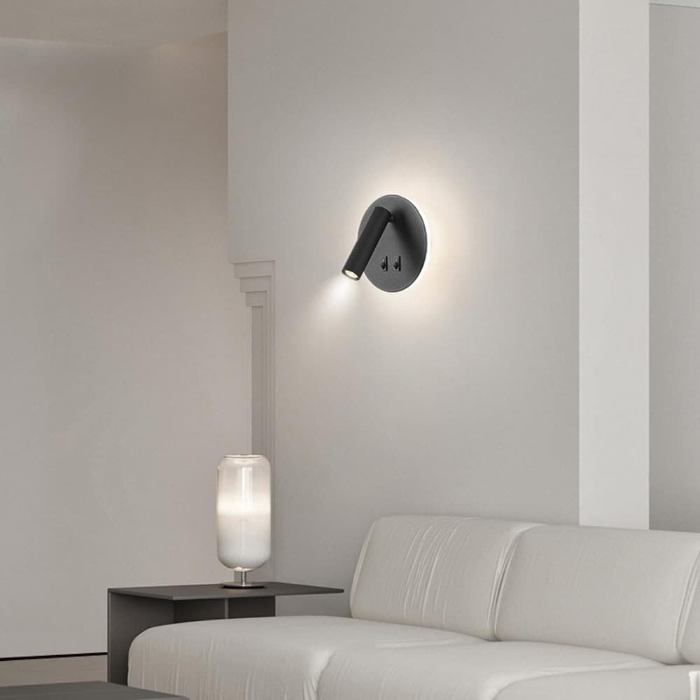 APPLIQUE LED ORIENTABILE DA PARETE DOPPIA FONTE LUMINOSA 8 WATT LUCE CALDA 3000K MR-01 - 15