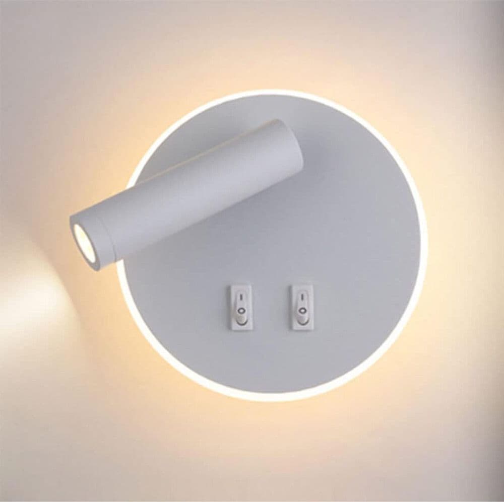 APPLIQUE LED ORIENTABILE DA PARETE DOPPIA FONTE LUMINOSA 8 WATT LUCE CALDA 3000K MR-01 - 4