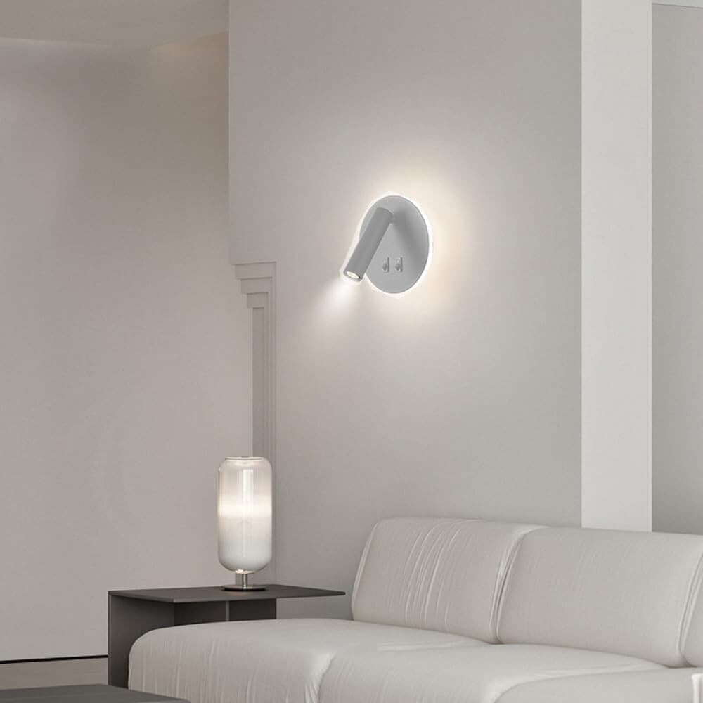 APPLIQUE LED ORIENTABILE DA PARETE DOPPIA FONTE LUMINOSA 8 WATT LUCE CALDA 3000K MR-01 - 8