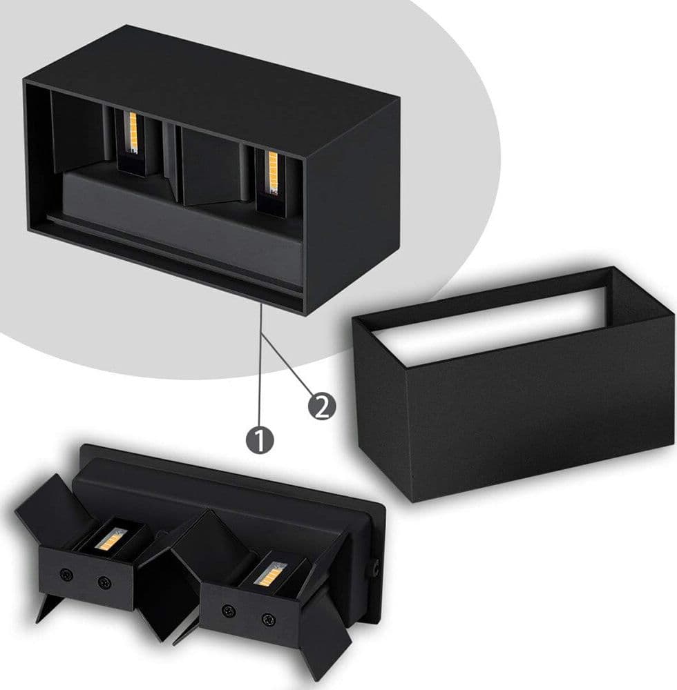 APPLIQUE LAMPADA LED 24W DA ESTERNO A PARETE DOPPIO FASCIO LUMINOSO REGOLABILE IP65 ES30 - 17