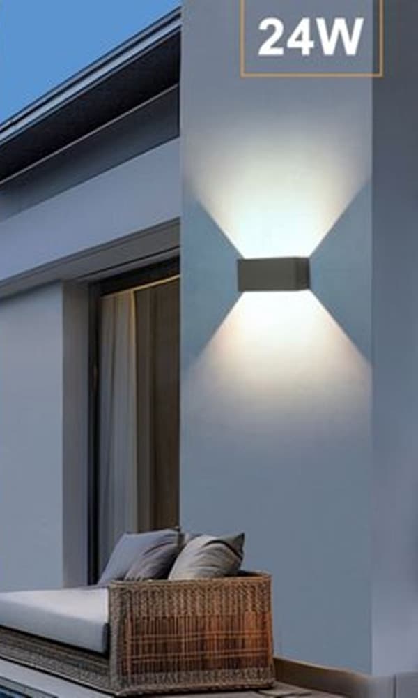 APPLIQUE LAMPADA LED 24W DA ESTERNO A PARETE DOPPIO FASCIO LUMINOSO REGOLABILE IP65 ES30 - 10