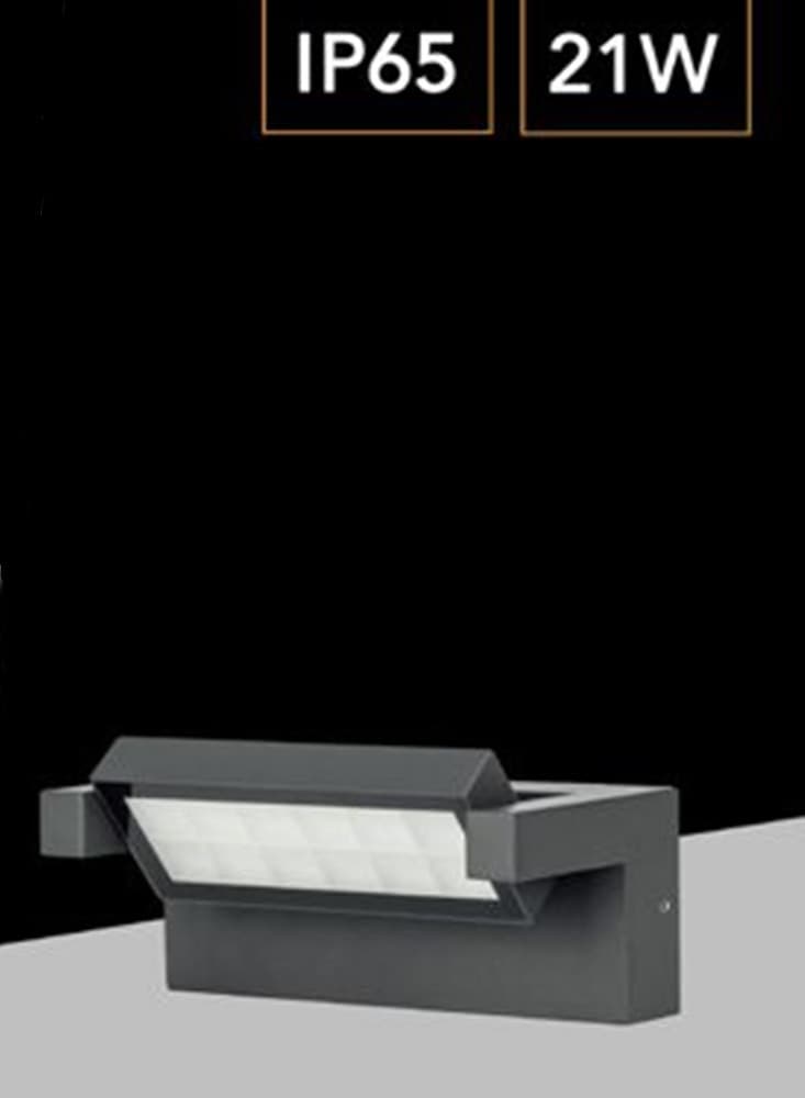 APPLIQUE PARETE INCLINABILE ESTERNO 21W TECNOLOGIA CCT 3 TONALITÀ DI LUCE IP65 472-3C - 36