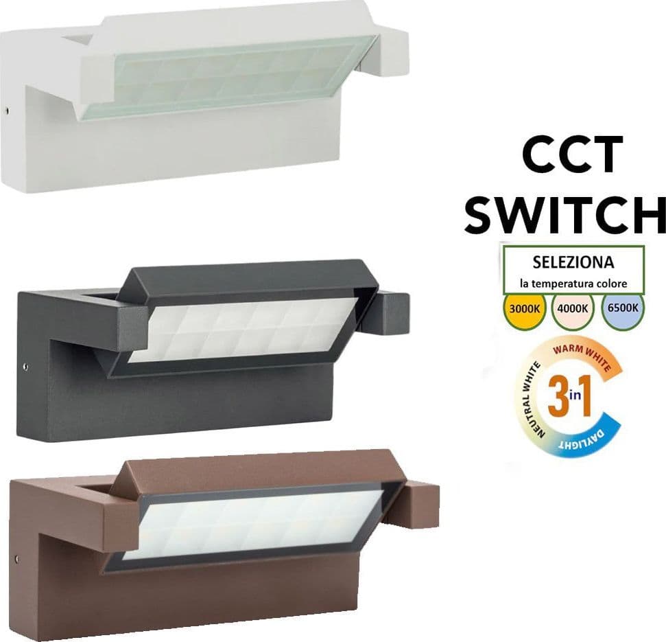APPLIQUE PARETE INCLINABILE ESTERNO 21W TECNOLOGIA CCT 3 TONALITÀ DI LUCE IP65 472-3C - 32