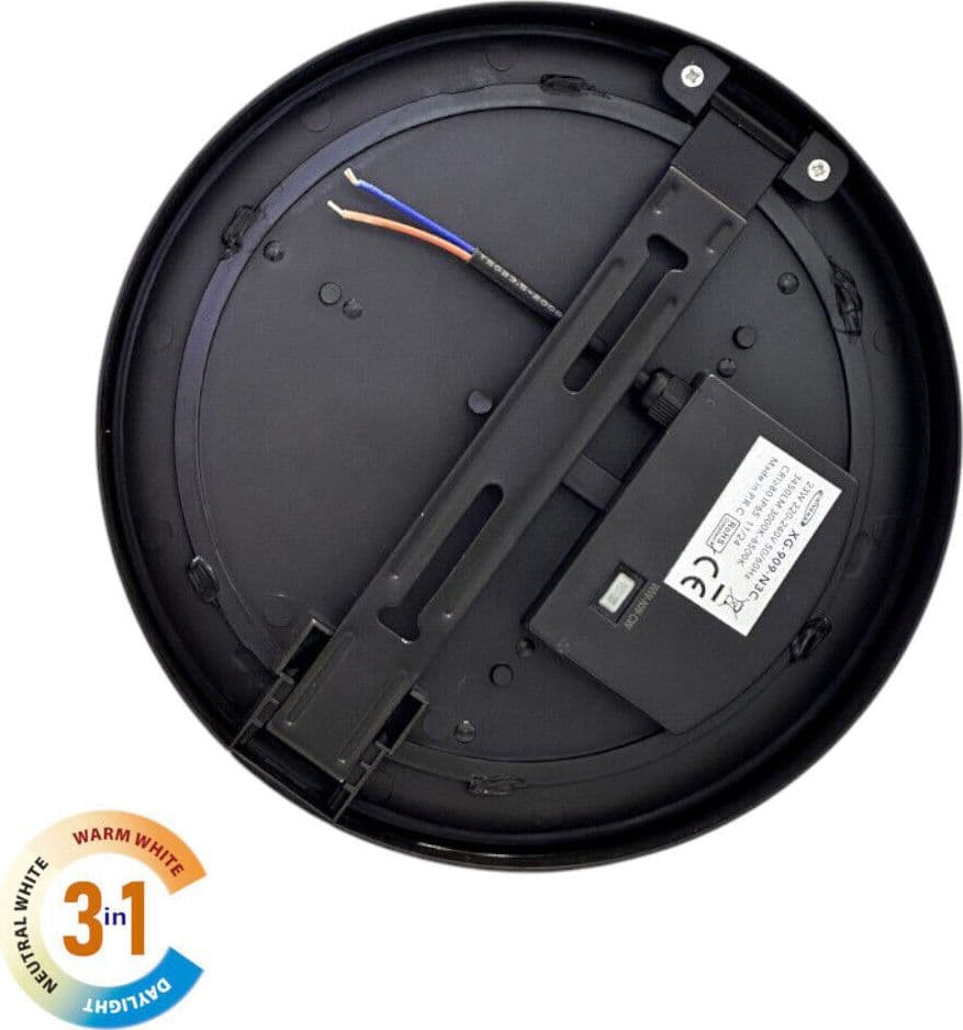 APPLIQUE A LED DA PARETE PLAFONIERA SOFFITTO TONDA 23 WATT CCT SWITCH IP65 XG-909-3C - 12