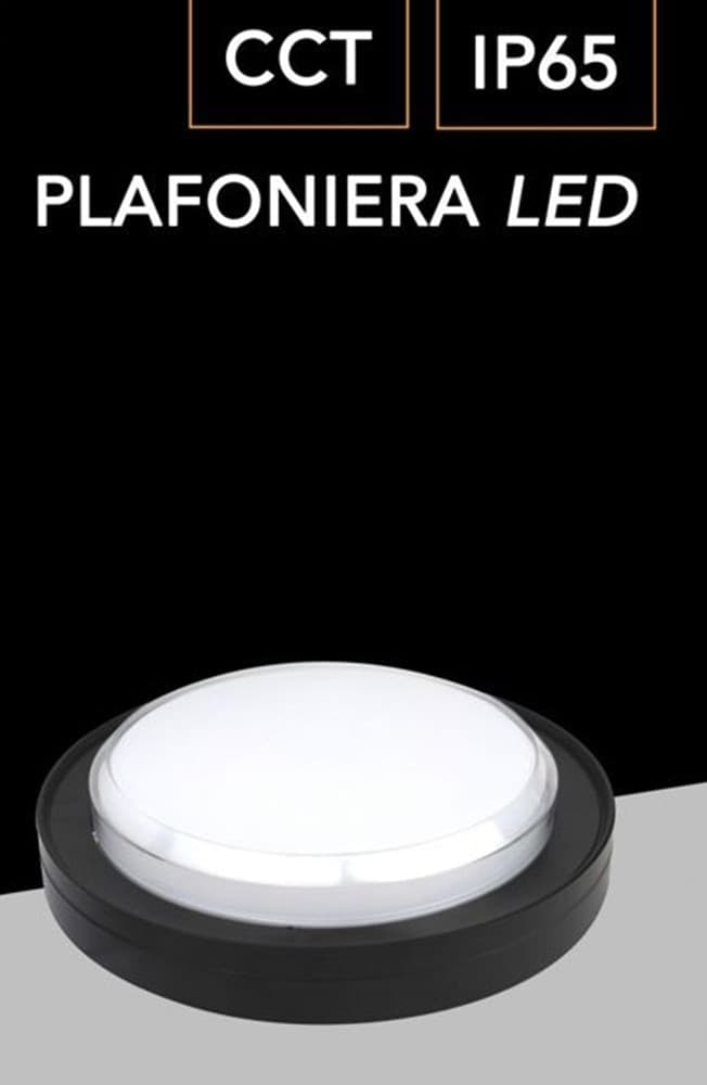 APPLIQUE A LED DA PARETE PLAFONIERA SOFFITTO TONDA 23 WATT CCT SWITCH IP65 XG-909-3C - 9