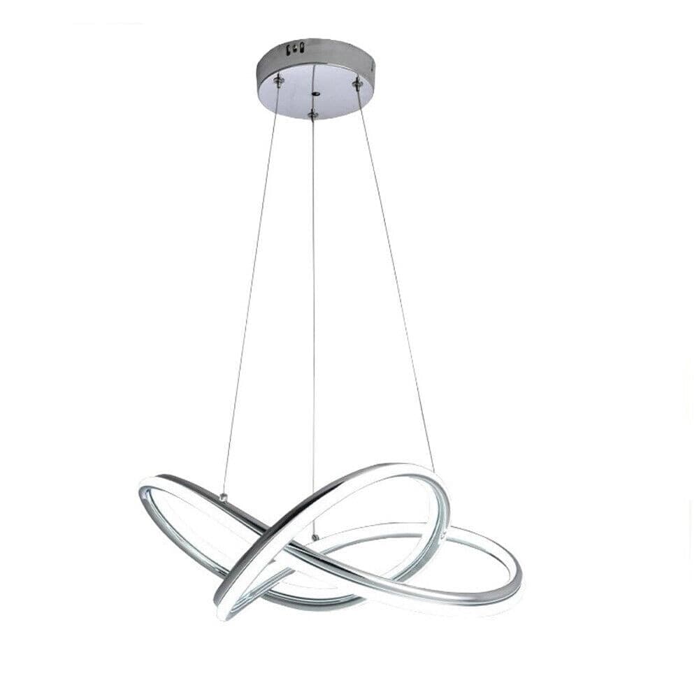 LAMPADARIO LED MODERNO INTRECCIATO 60W IP20 CROMATO CCT TRIPLA COLORAZIONE LUCE A50-A3C - 8