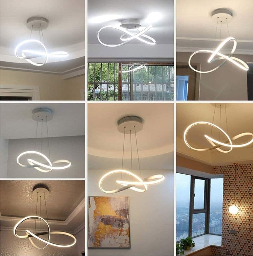 LAMPADARIO LED MODERNO INTRECCIATO 60W IP20 CROMATO CCT TRIPLA COLORAZIONE LUCE A50-A3C - 9