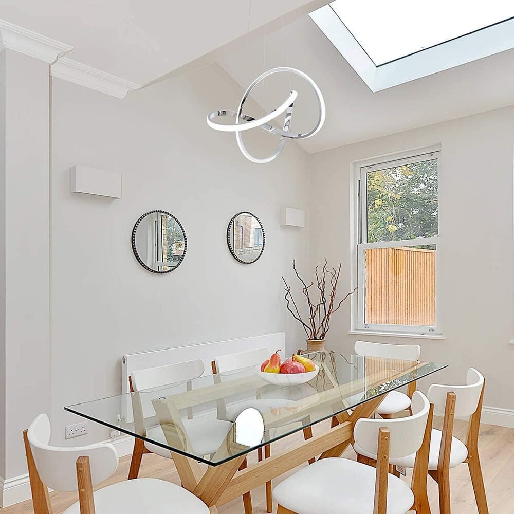 LAMPADARIO LED MODERNO INTRECCIATO 60W IP20 CROMATO CCT TRIPLA COLORAZIONE LUCE A50-A3C - 10