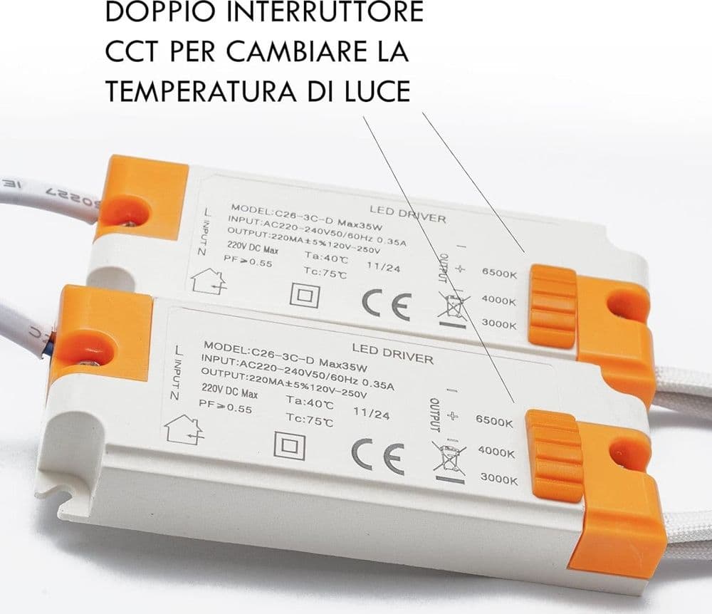 PLAFONIERA LED 70W CCT DA 3000K A 6500K 6 QUADRATI LAMPADA GEOMETRICA SOFFITTO C26-B3C - 6