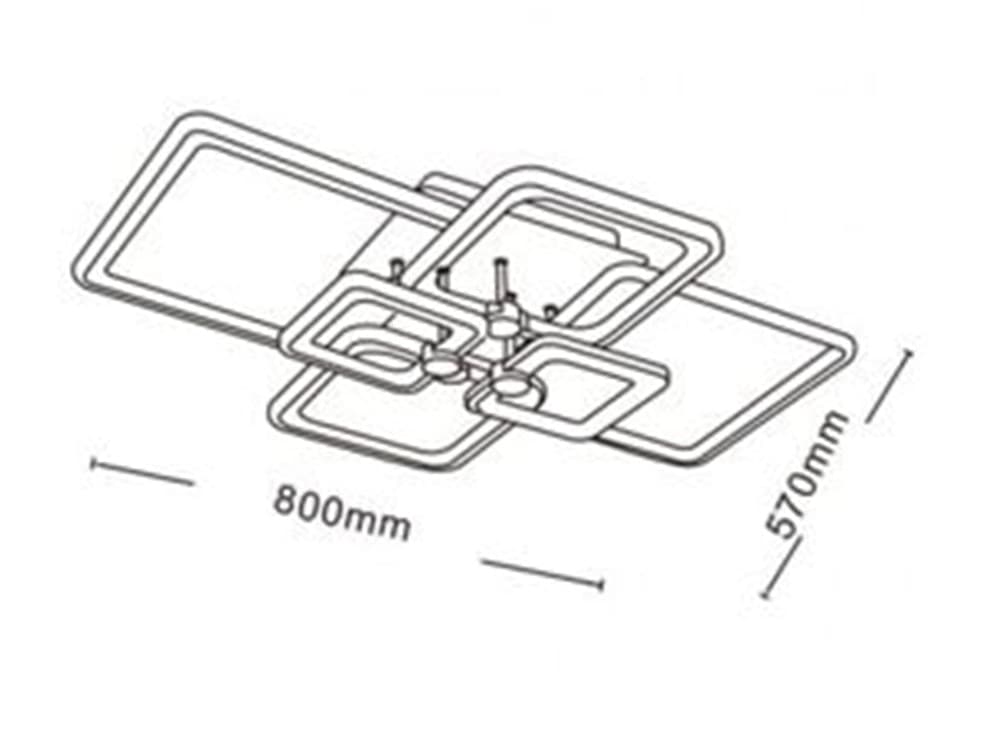 PLAFONIERA LED 70W CCT DA 3000K A 6500K 6 QUADRATI LAMPADA GEOMETRICA SOFFITTO C26-B3C - 8