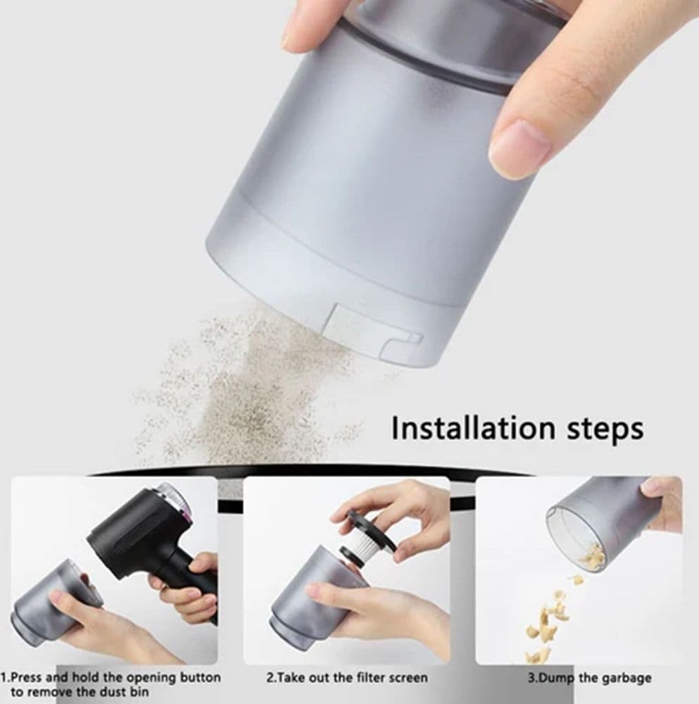 MINI ASPIRAPOLVERE SOFFIATORE PROFESSIONALE PORTATILE 4 IN 1 PER CASA AUTO RICARICA USB - 16