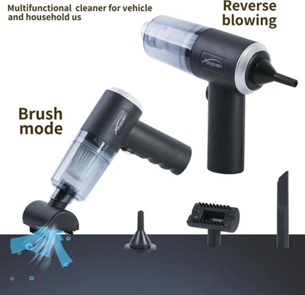 MINI ASPIRAPOLVERE SOFFIATORE PROFESSIONALE PORTATILE 4 IN 1 PER CASA AUTO RICARICA USB - 3
