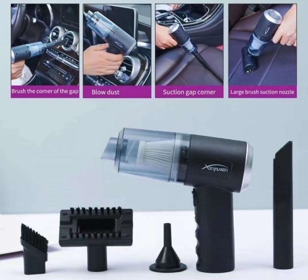 MINI ASPIRAPOLVERE SOFFIATORE PROFESSIONALE PORTATILE 4 IN 1 PER CASA AUTO RICARICA USB - 10