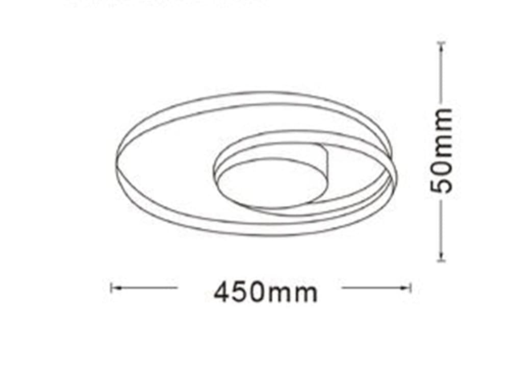 PLAFONIERA LAMPADARIO LED SMD SOFFITTO DESIGN AD ANELLI 32W 3IN1 CCT 3000K-6500K PN-20B3C - 6