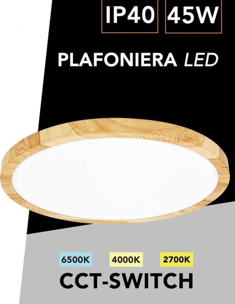 PLAFONIERA A LED SLIM 45 W IP40 CON TECNOLOGIA CCT DA 6500K A 2700K CON SWITCH LV600-3C - 21
