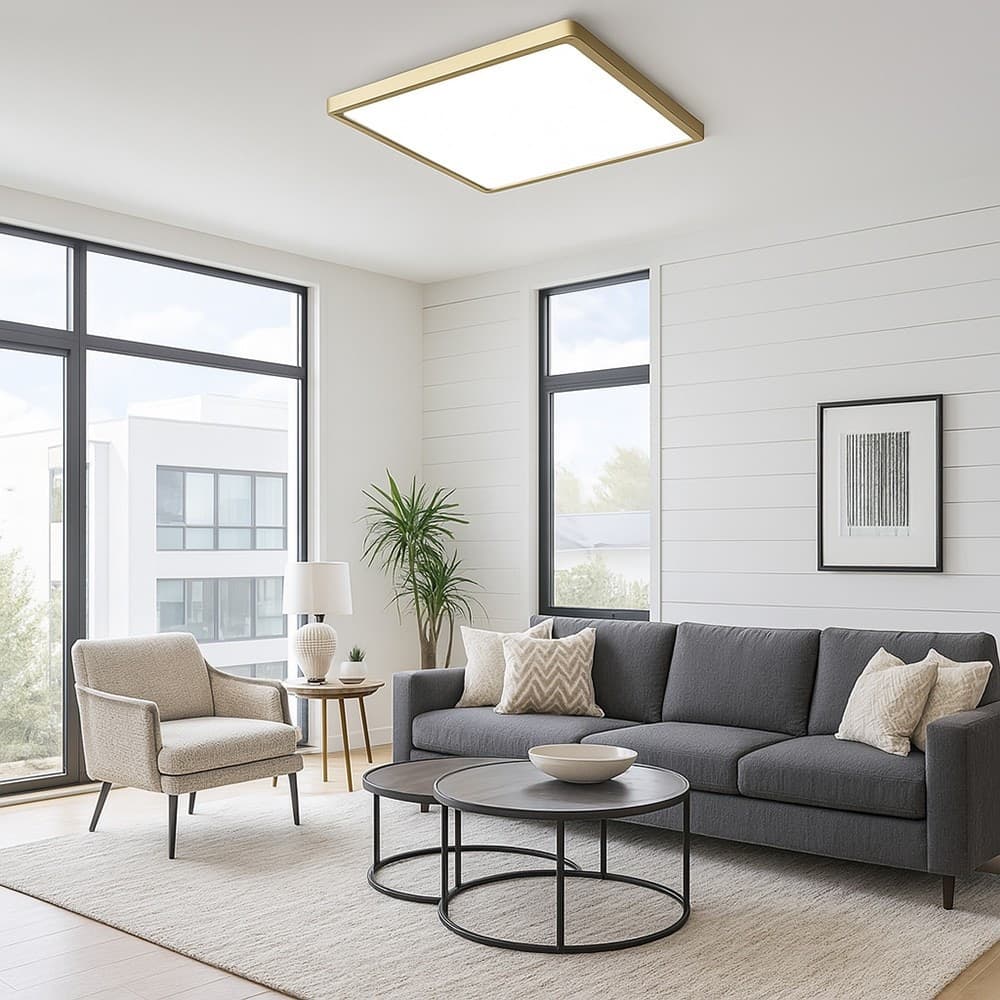 PLAFONIERA LED MODERNA ULTRA SLIM QUADRATA 45W IP40 TECNOLOGIA CCT CON SWITCH PQ-450-3C - 13