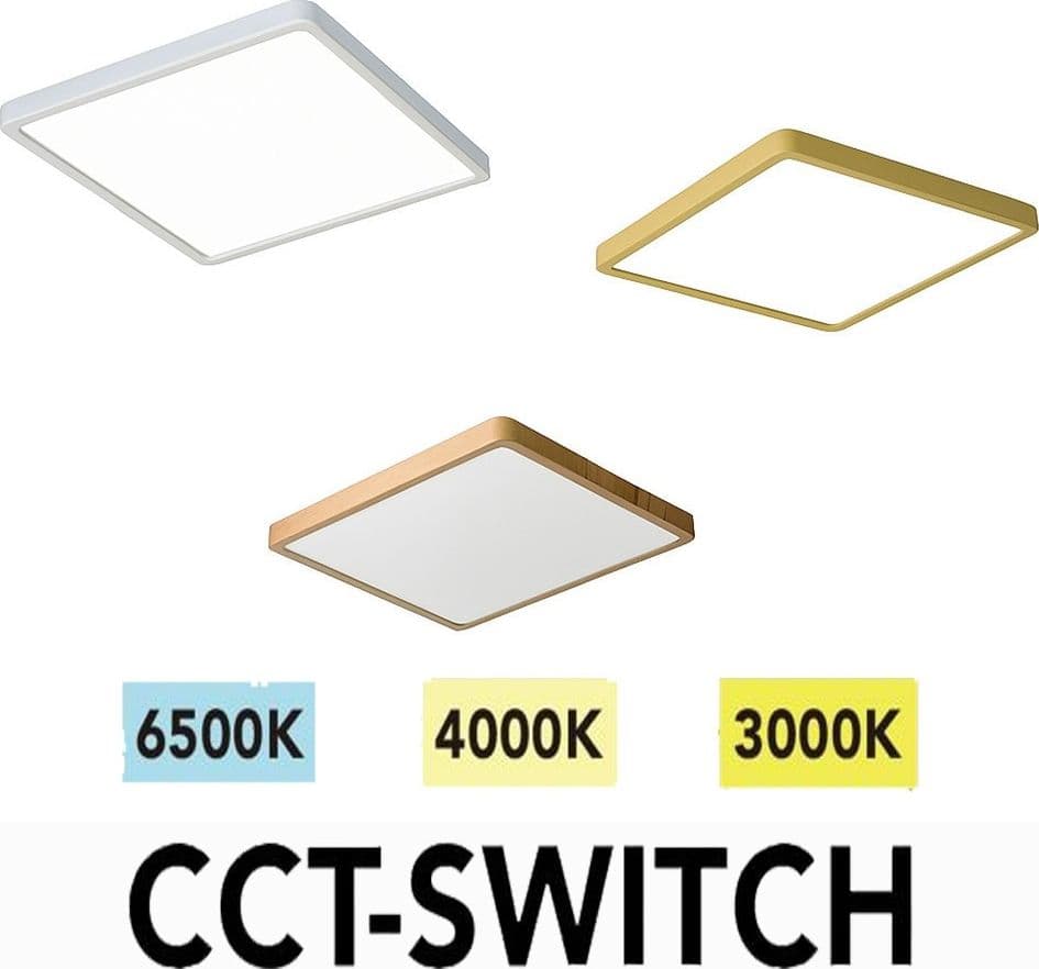 PLAFONIERA LED MODERNA ULTRA SLIM QUADRATA 45W IP40 TECNOLOGIA CCT CON SWITCH PQ-450-3C - 24