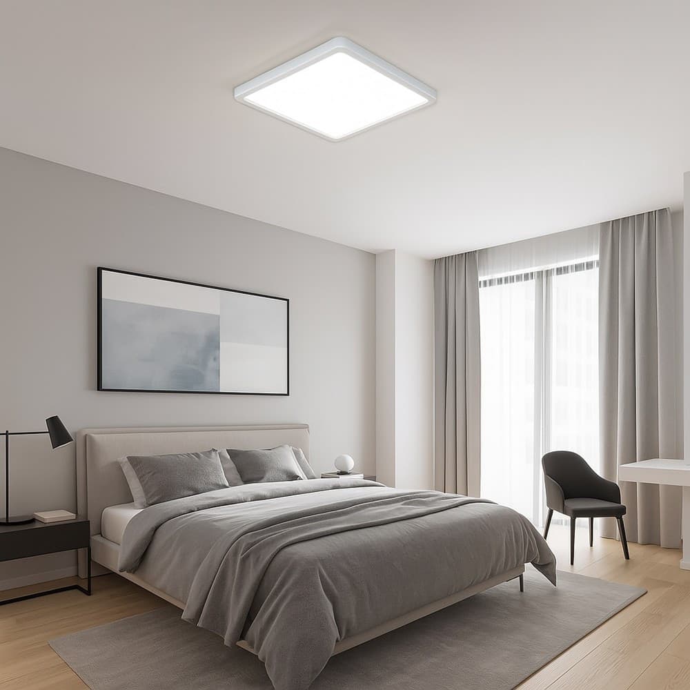 PLAFONIERA LED MODERNA ULTRA SLIM QUADRATA 45W IP40 TECNOLOGIA CCT CON SWITCH PQ-450-3C - 5