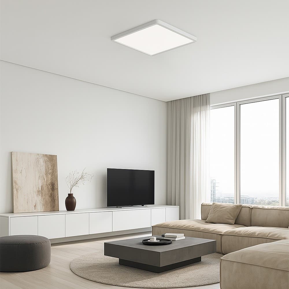 PLAFONIERA LED MODERNA ULTRA SLIM QUADRATA 45W IP40 TECNOLOGIA CCT CON SWITCH PQ-450-3C - 6