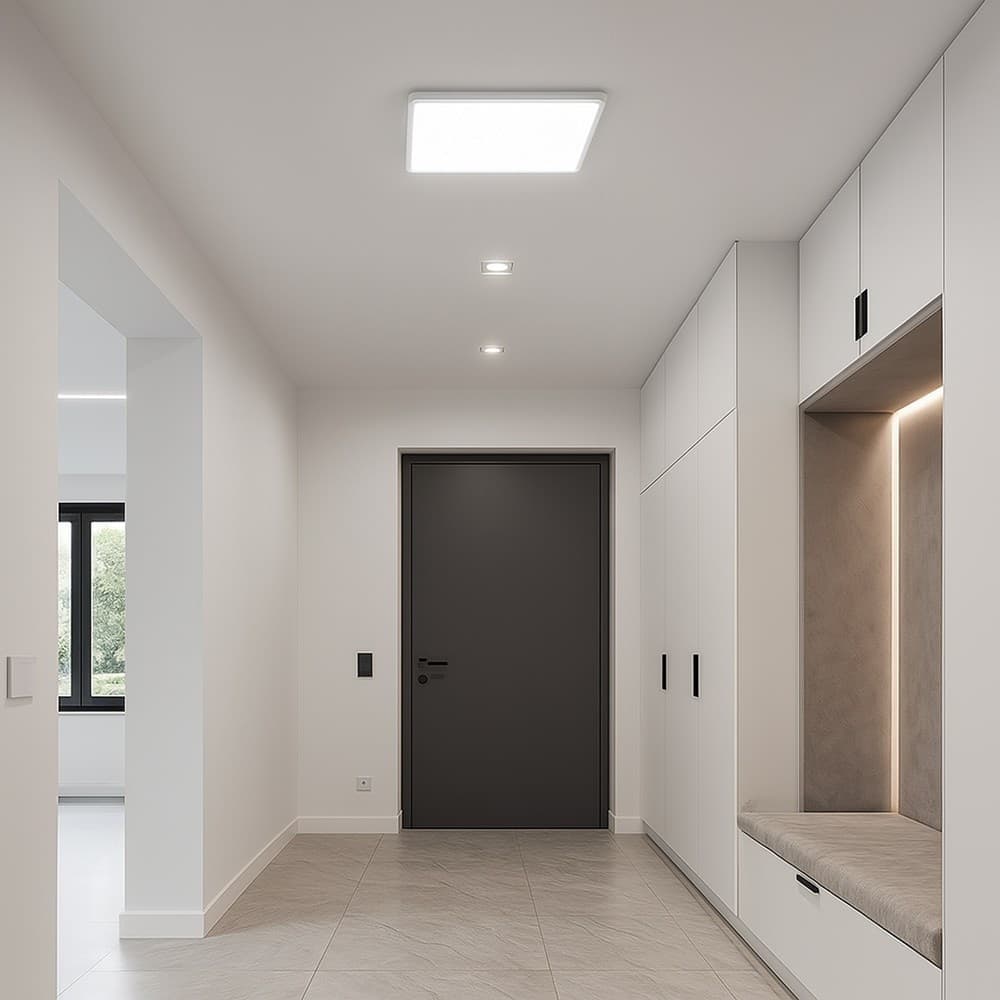 PLAFONIERA LED MODERNA ULTRA SLIM QUADRATA 45W IP40 TECNOLOGIA CCT CON SWITCH PQ-450-3C - 7