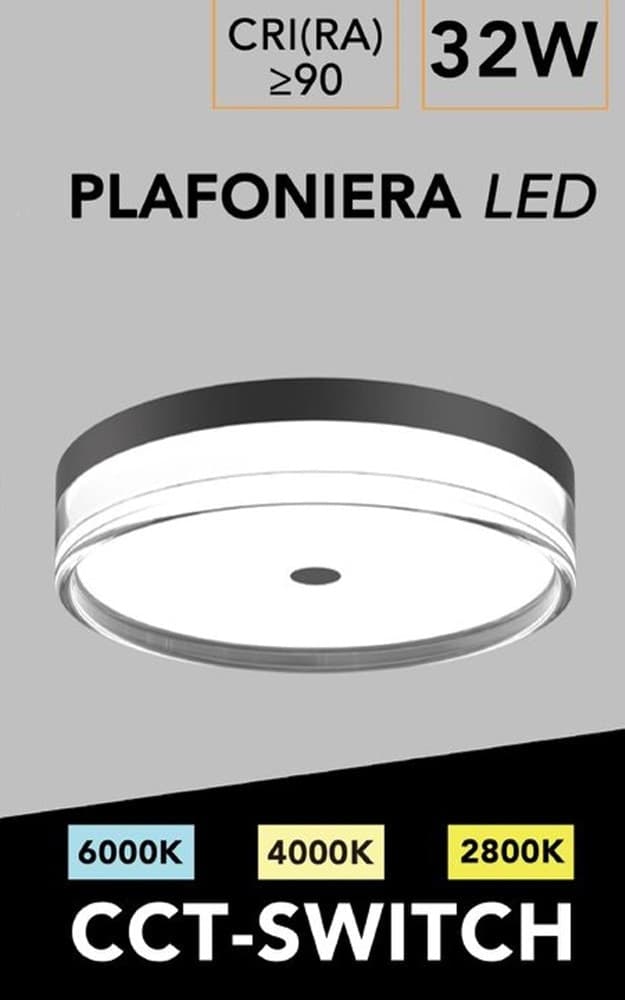 PLAFONIERA LED 32W A SOFFITTO MODERNA TECNOLOGIA CCT 3 TONALITÀ SELEZIONABILI BL400-3C - 9