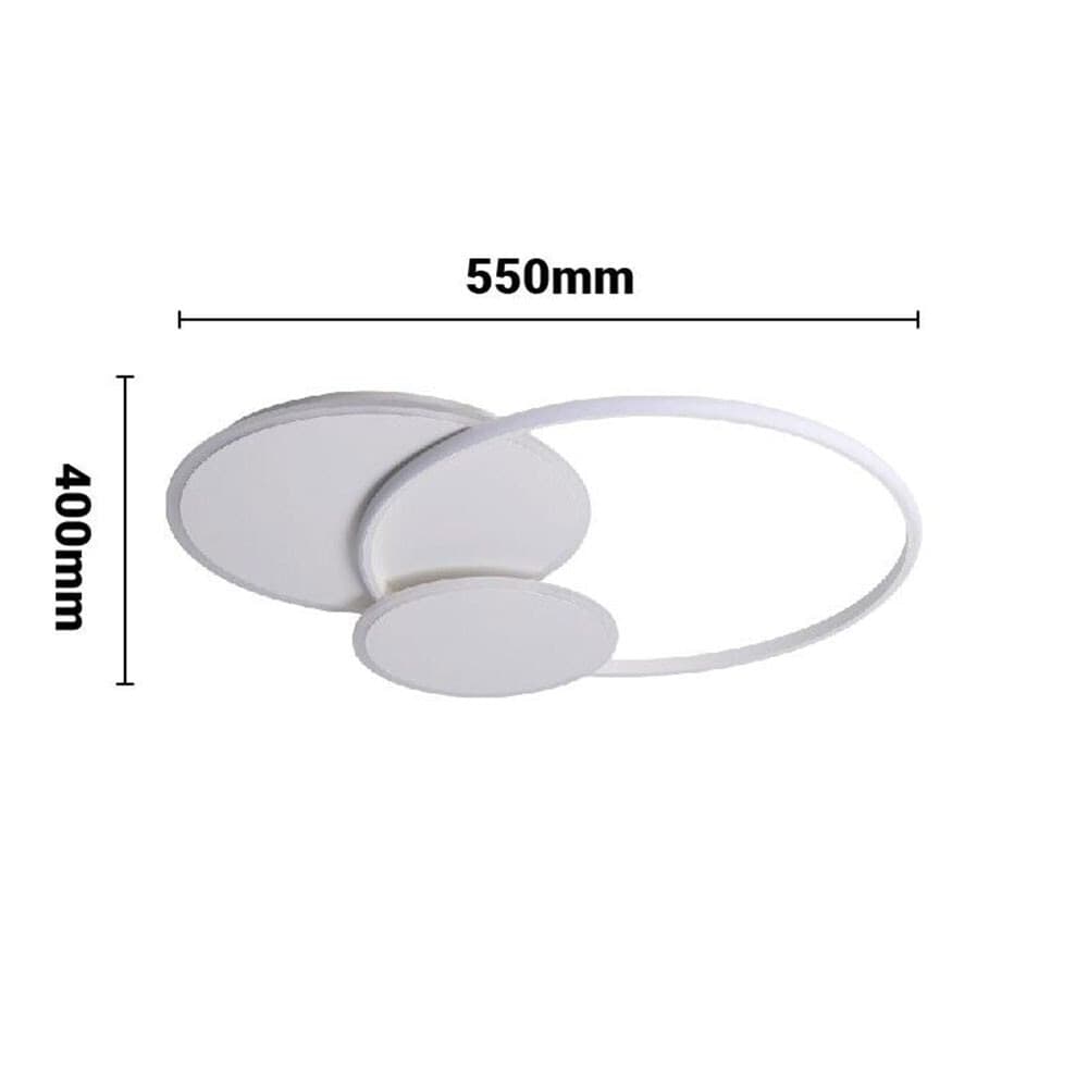 PLAFONIERA TONDA A 3 CERCHI LED A TRIPLA COLORAZIONE DI LUCE 37W ULTRA MODERNO C32-3C - 7