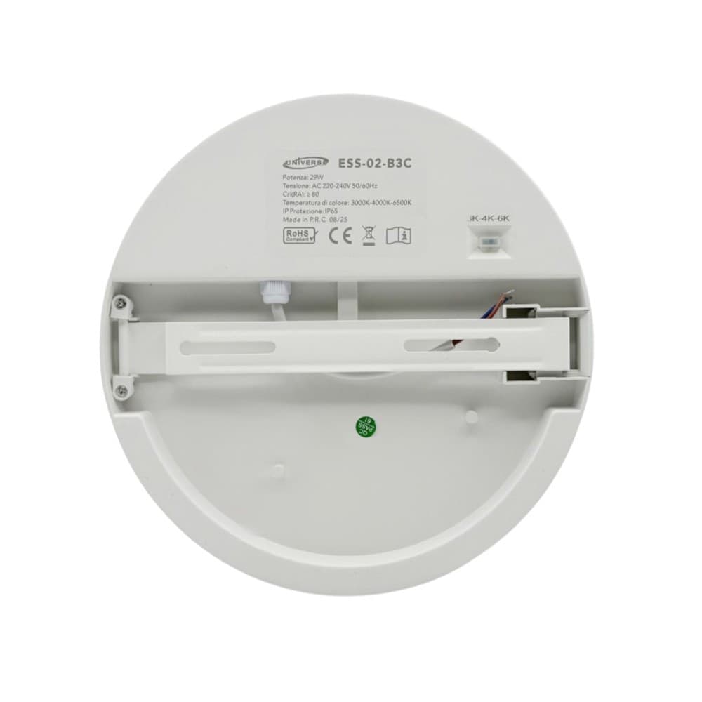PLAFONIERA LED 29W TECNOLOGIA CCT APPLIQUE INTERNO ESTERNO SOFFITTO PARETE IP65 ESS-02-3C - 12