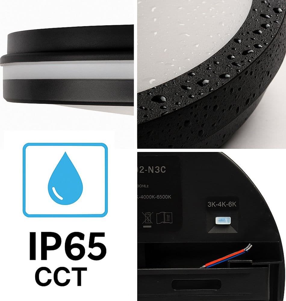 PLAFONIERA LED 29W TECNOLOGIA CCT APPLIQUE INTERNO ESTERNO SOFFITTO PARETE IP65 ESS-02-3C - 22