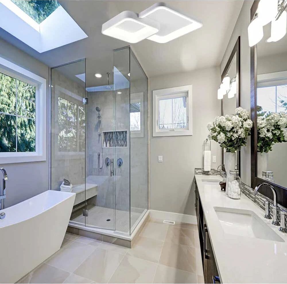 PLAFONIERA SOFFITTO LED 58W 2 QUADRATI LAMPADARIO CCT 3 COLORAZIONI 3000K A 6500K C59-3C - 13