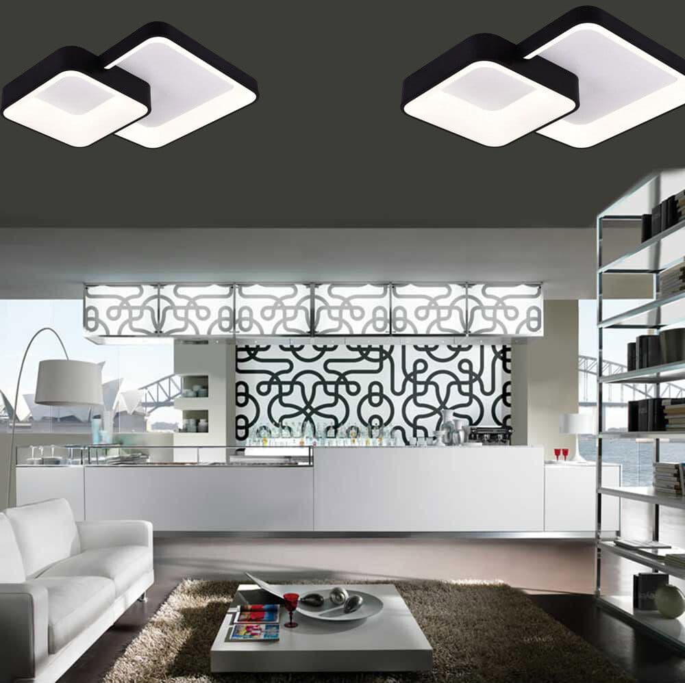 PLAFONIERA SOFFITTO LED 58W 2 QUADRATI LAMPADARIO CCT 3 COLORAZIONI 3000K A 6500K C59-3C - 7
