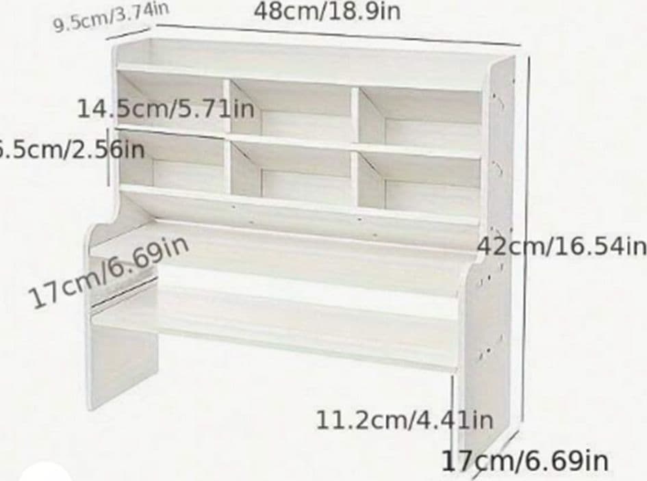 ORGANIZER DA SCRIVANIA MULTIUSO IN LEGNO PER CAMERETTA BAMBINI SCAFFALE MULTIFUNZIONALE - 3