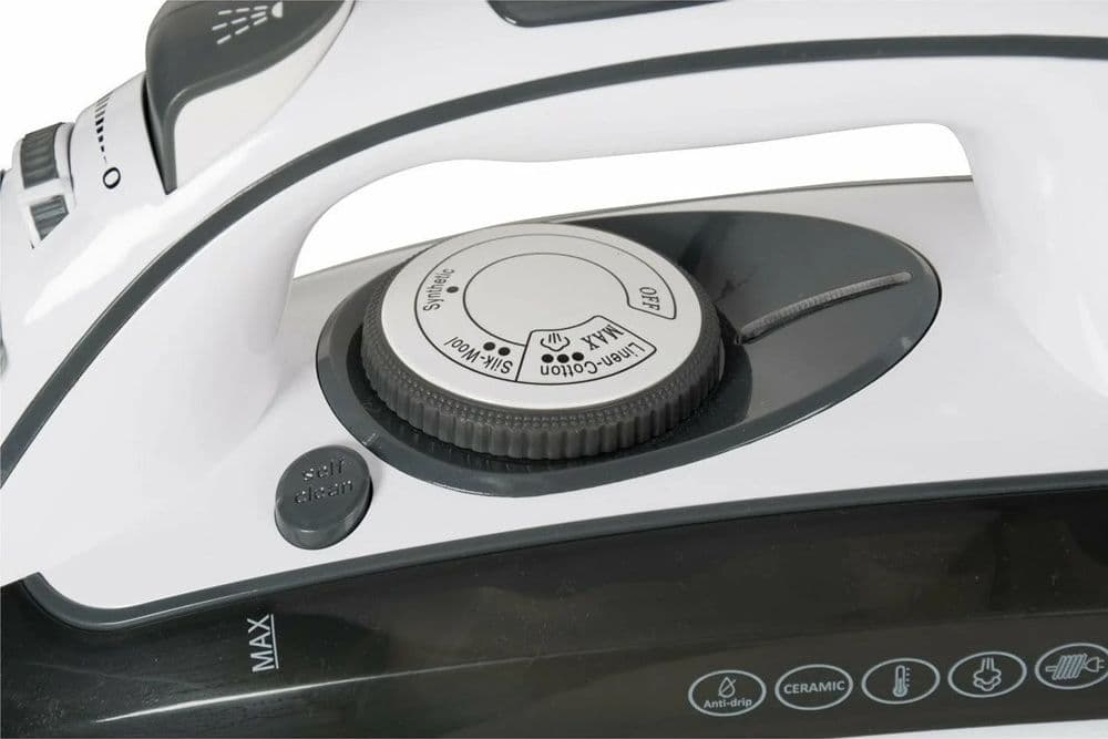 FERRO DA STIRO A VAPORE 2800W CAPACITÀ 400 ML PUNTA SLIM AUTOPULENTE STIRATURA A SECCO - 4