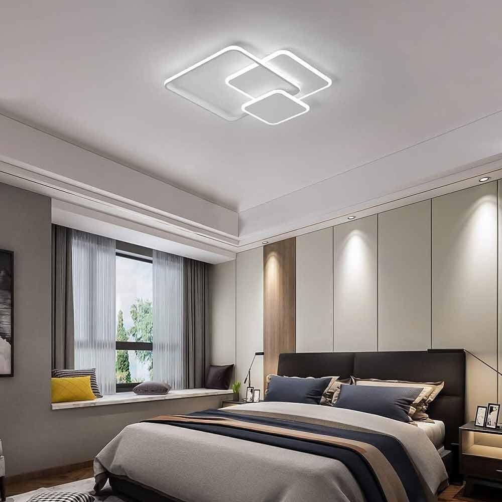 PLAFONIERA A 3 QUADRATI A LED A TRIPLA COLORAZIONE DI LUCE 48 W ULTRA MODERNO C31-3C - 6