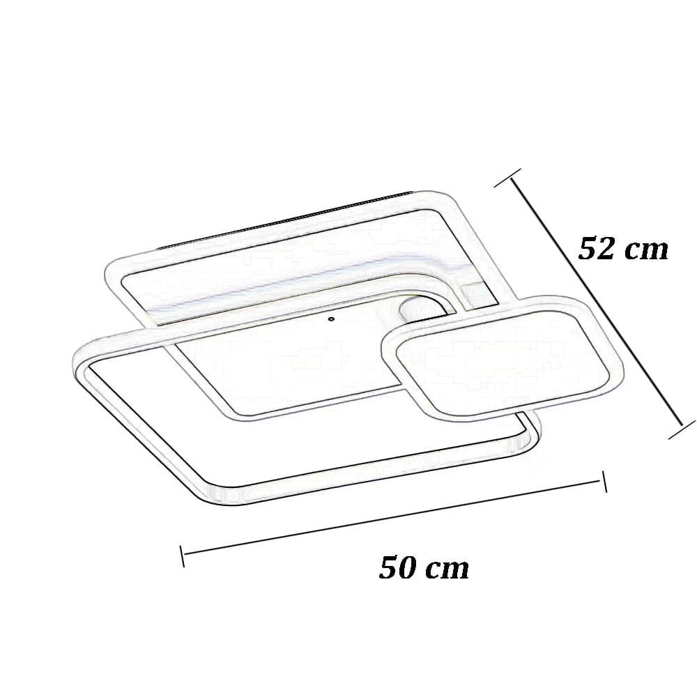PLAFONIERA A 3 QUADRATI A LED A TRIPLA COLORAZIONE DI LUCE 48 W ULTRA MODERNO C31-3C - 8