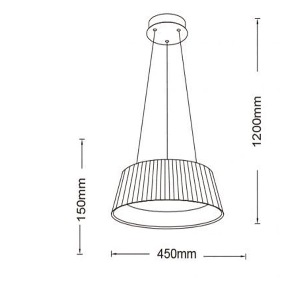 LAMPADARIO A LED 36 WATT 3240LM IP20 A SOSPENSIONE GRIGIO TECNOLOGIA CCT SWITCH B83-G3C - 10
