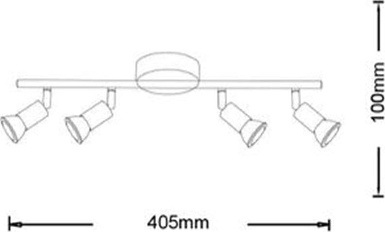 FARETTO SPOT LED ORIENTABILE DA SOFFITTO C72-B4 4XGU10 MAX.10W IP20 BIANCO DESIGN MODERNO - 4