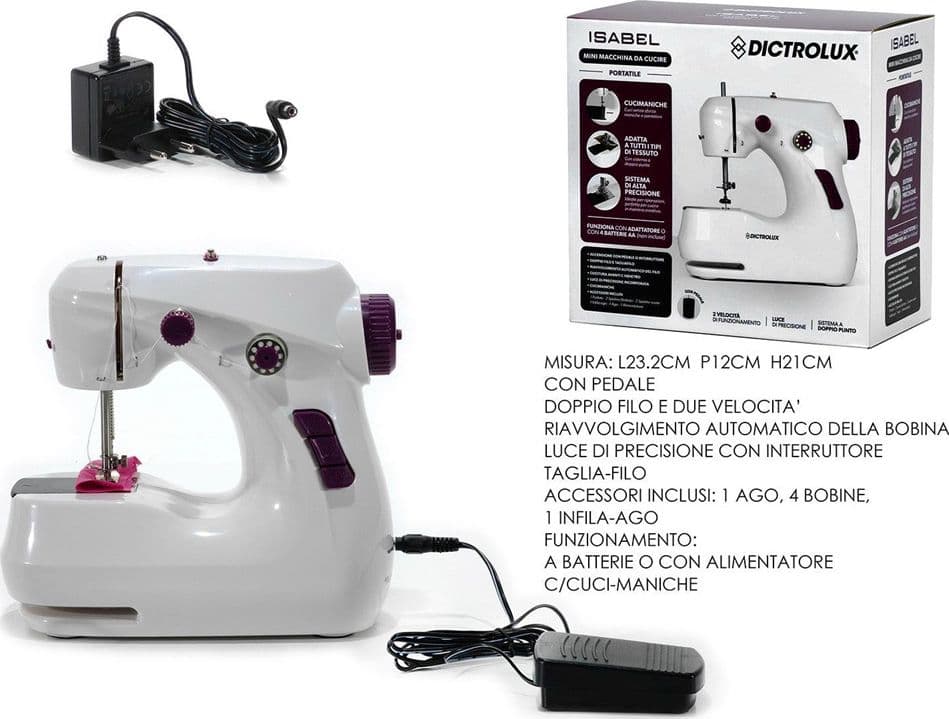 MACCHINA DA CUCIRE ELETTRICA PORTATILE MULTIFUNZIONALE USO DOMESTICO FUNZIONE TAGLIO FILO - 8