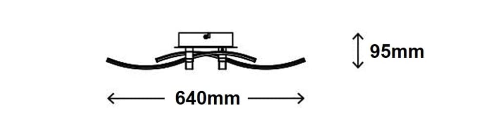 LAMPADARIO PLAFONIERA LED MODERNO A SOFFITTO 35 WATT 4 BRACCI ONDULATI CCT 3IN1 C05-3C - 2