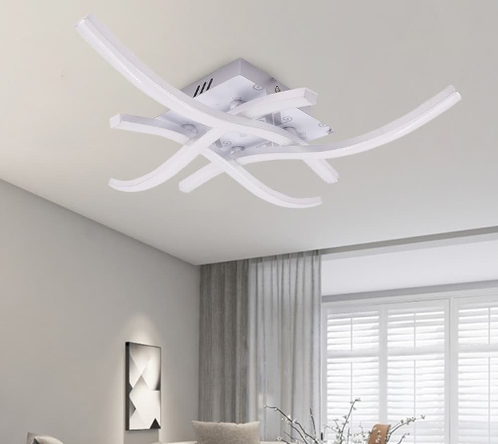LAMPADARIO PLAFONIERA LED MODERNO A SOFFITTO 35 WATT 4 BRACCI ONDULATI CCT 3IN1 C05-3C - 5