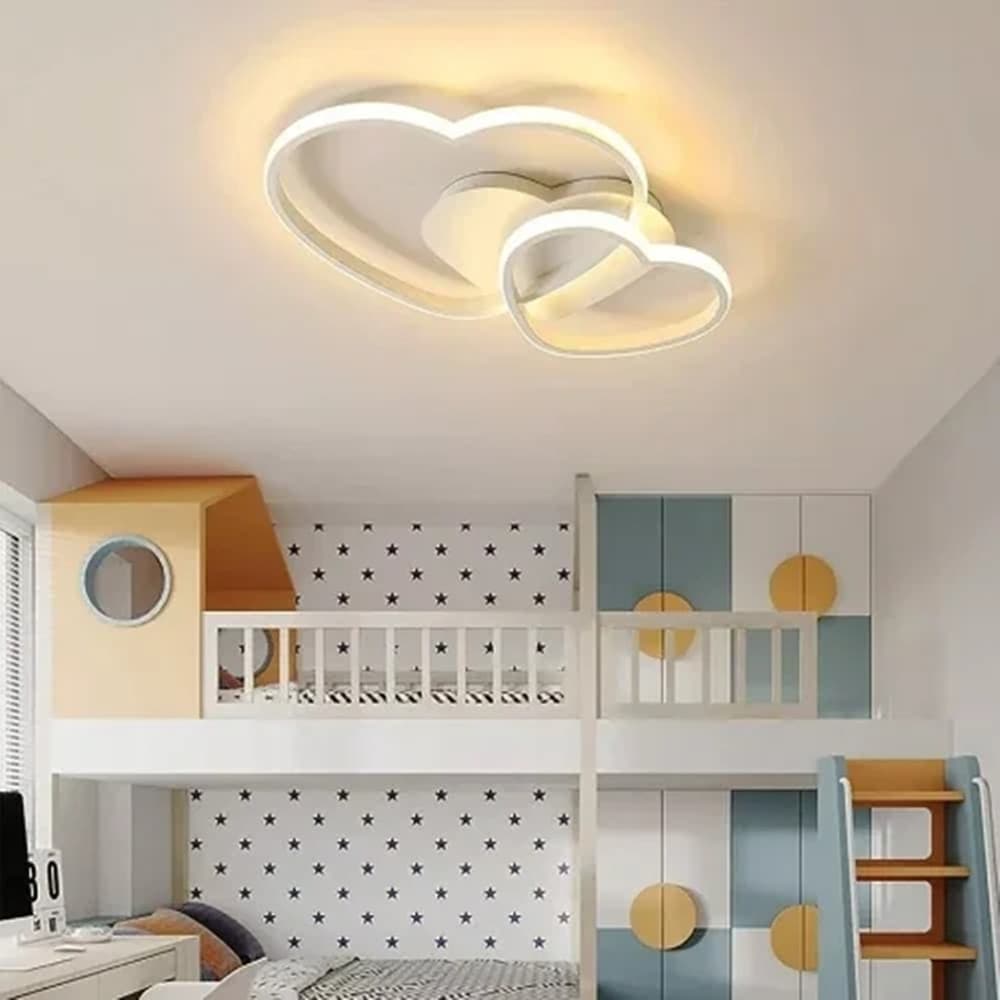 PLAFONIERA LAMPADA LED DESIGN DOPPIO CUORE BIANCO 25W 3 COLORI DI LUCE CCT PN-05B3C - 4
