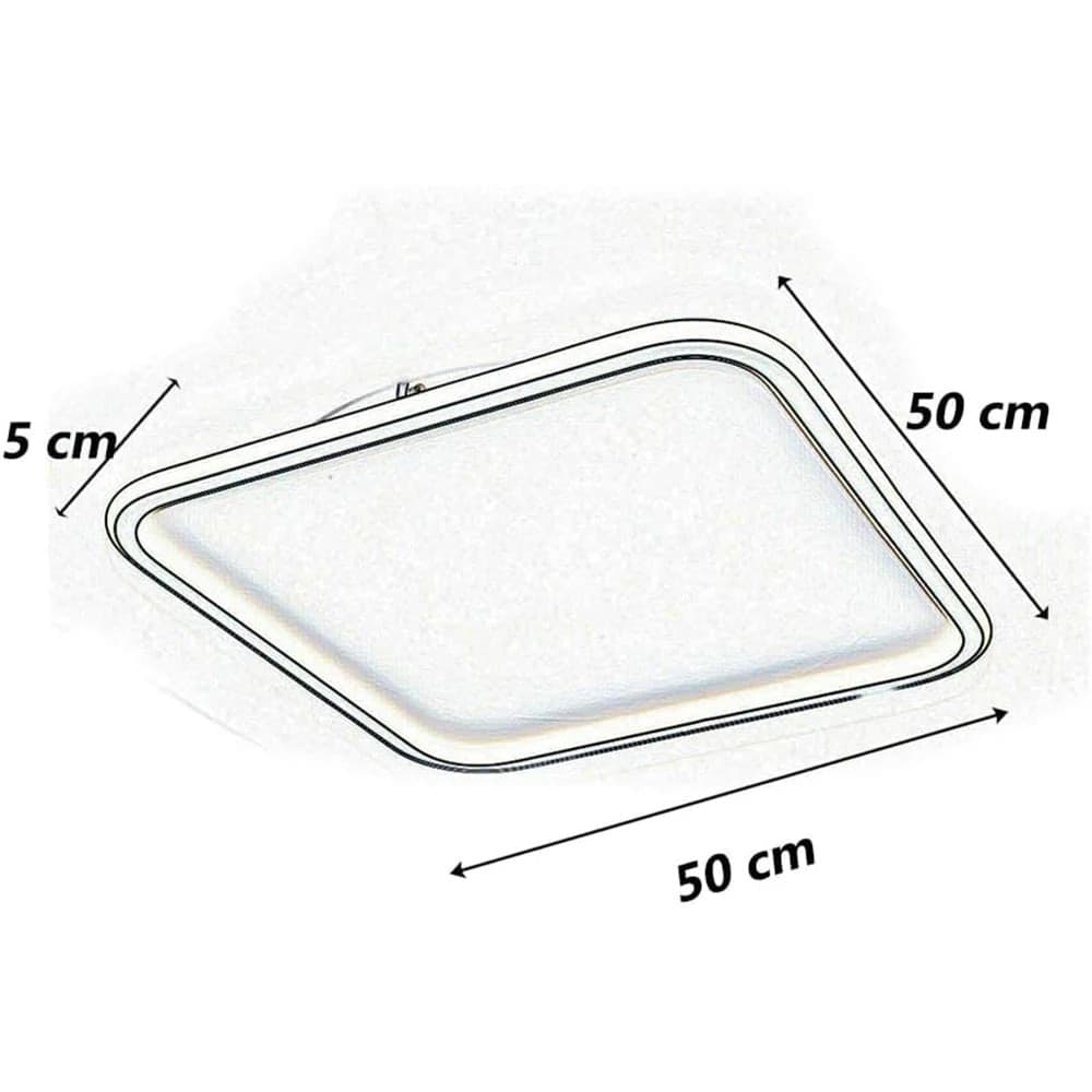 PLAFONIERA LAMPADA DA SOFFITTO QUADRATA 50W 4000LM CON BORDO TECNOLOGIA CCT IP20 C12-3C - 12