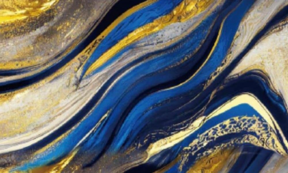 PANNELLO ADESIVO EFFETTO MARMO ASTRATTO BLU ORO BEIGE 120X300CM PARETI PARASCHIZZI STANZA - 2