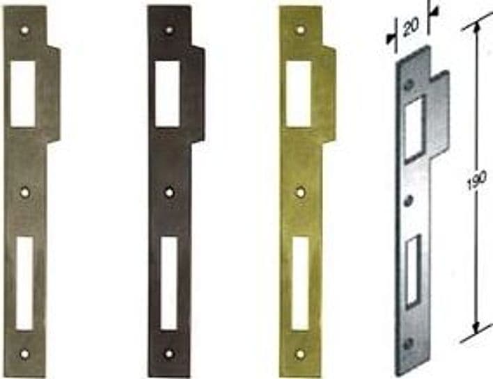 Contropiastra per Serratura a Bussola Bordo Quadro Cromo Opaco 5 Pezzi - 2