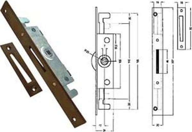 Cremonese Triplice Chiusura per Finestra Bordo Quadro Bronzato 10 Pezzi - 2