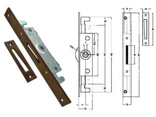 Cremonese Triplice Chiusura per Finestra Bordo Quadro Bronzato 10 Pezzi - 2