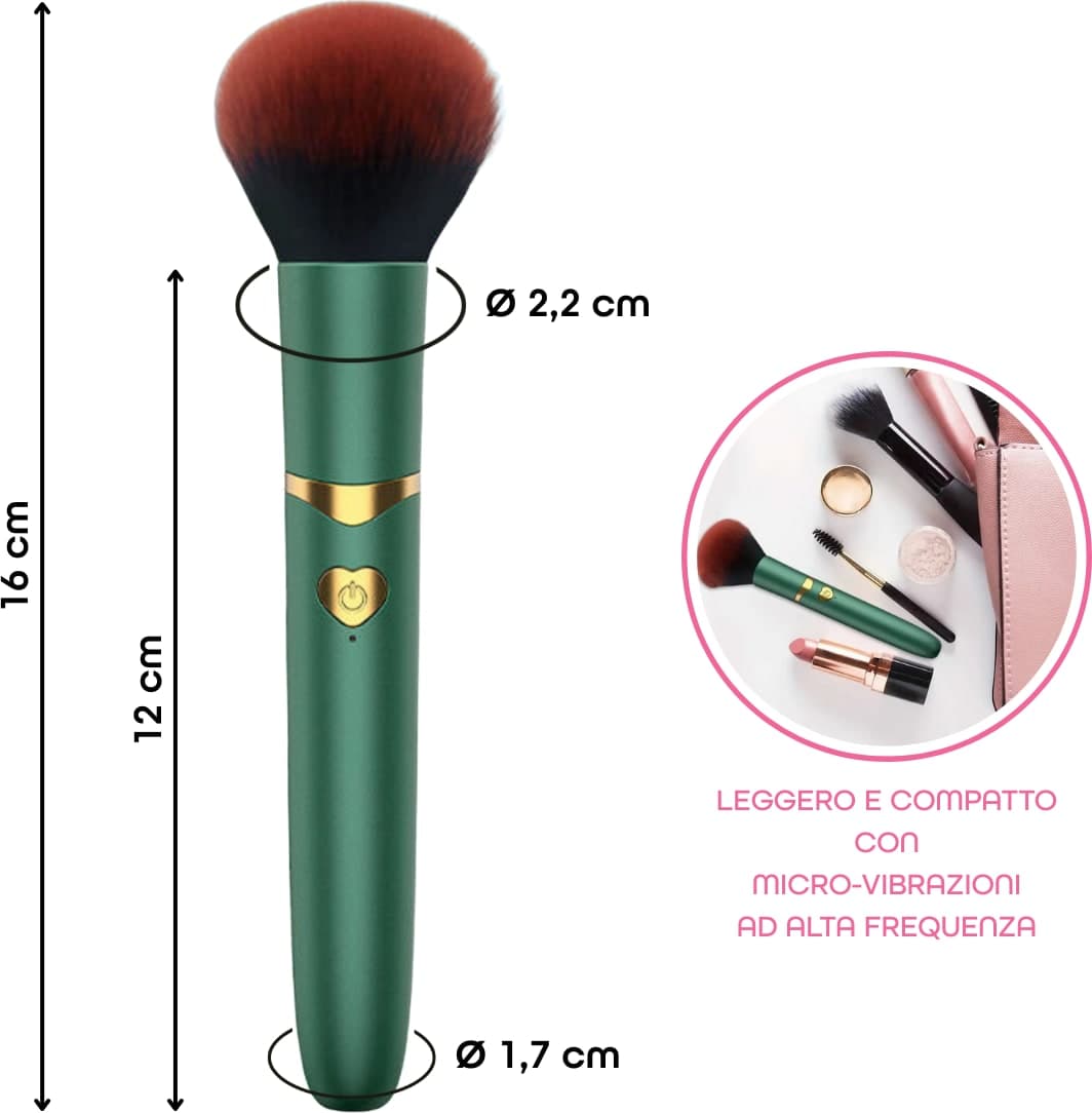 Vibratore a forma di Pennello Trucco con 10 Modalità di Vibrazioni Ricaricabile - 15