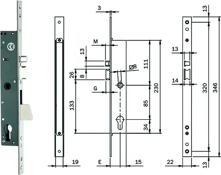 Elettroserratura Infilare Montanti con Caten. Quadro e Scrocco 78180 35 mm – Iseo Serrature