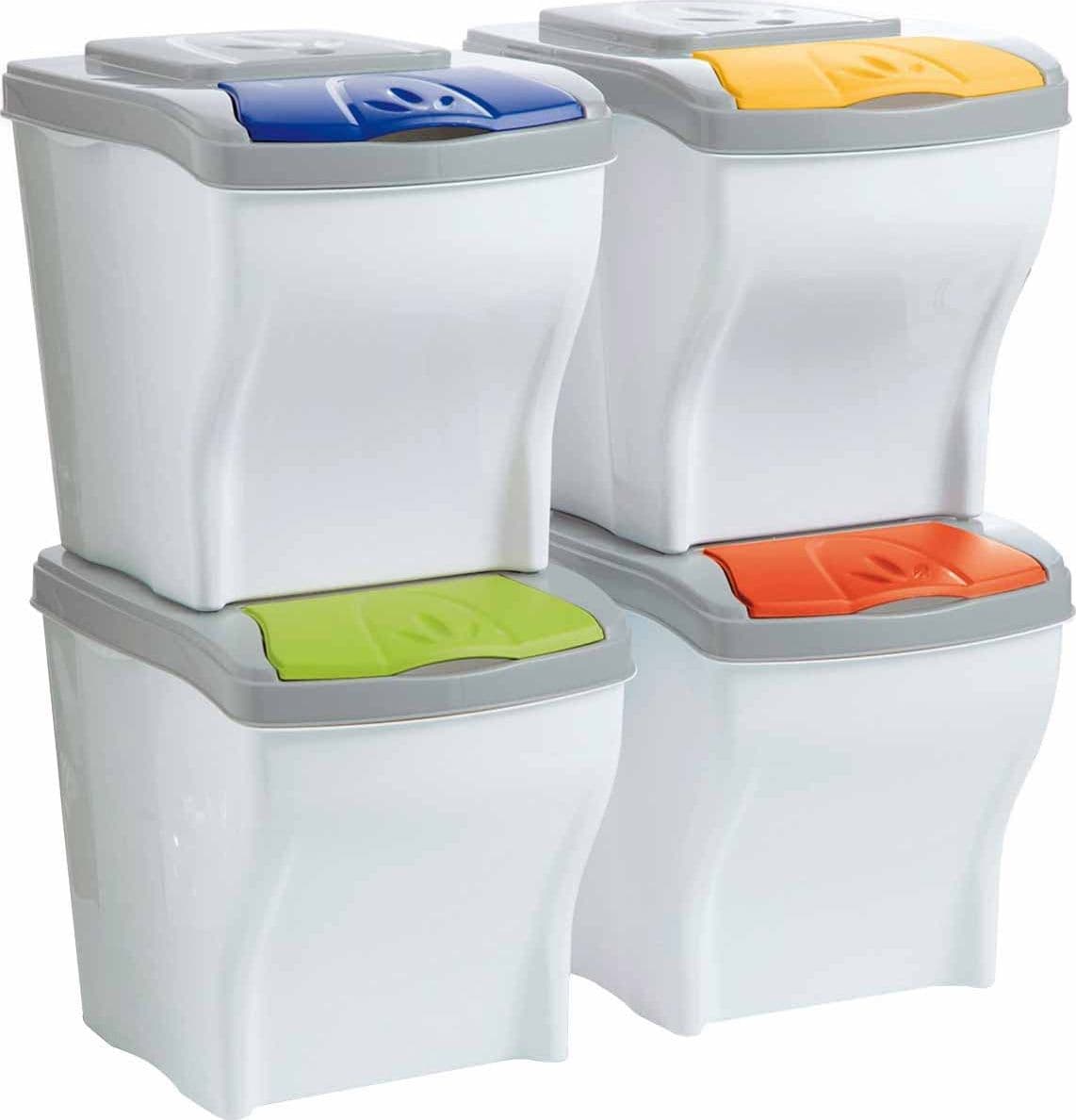 Set Pattumiera per la Raccolta Differenziata Bama Cm 28 x 40 x 31H 4 Pezzi - 6