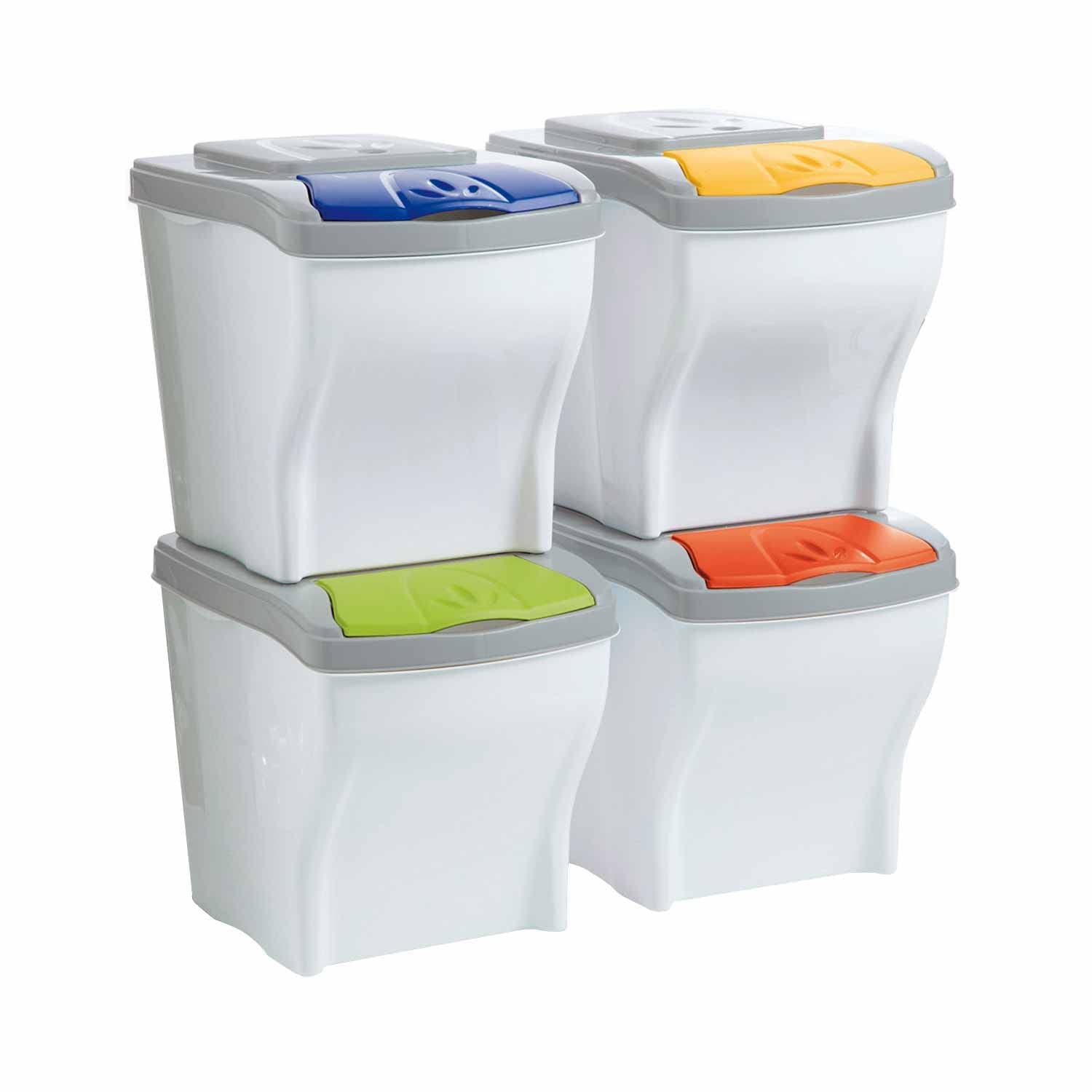 Set Pattumiera per la Raccolta Differenziata Bama Cm 28 x 40 x 31H 4 Pezzi - 6