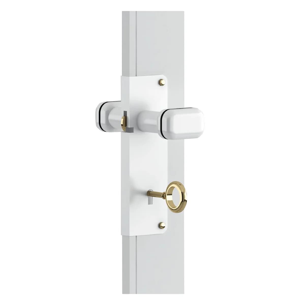 Serratura con Pomolo in Plastica per Porte a Soffietto Bianco Pinto - 3